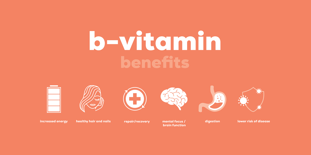 infographic b vitamin complex benefits energy hair and nails repair and recovery mental focus digestion immunity