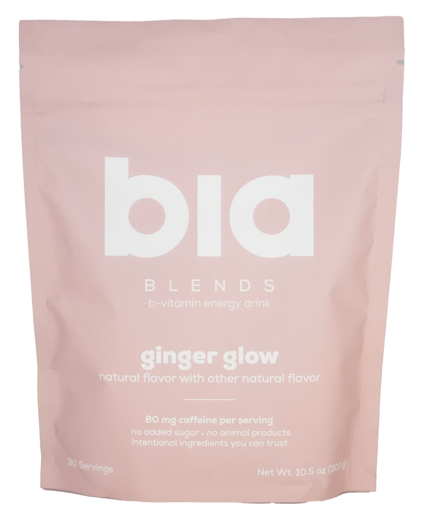 biablends ginger glow  pre-workout powder package product photo